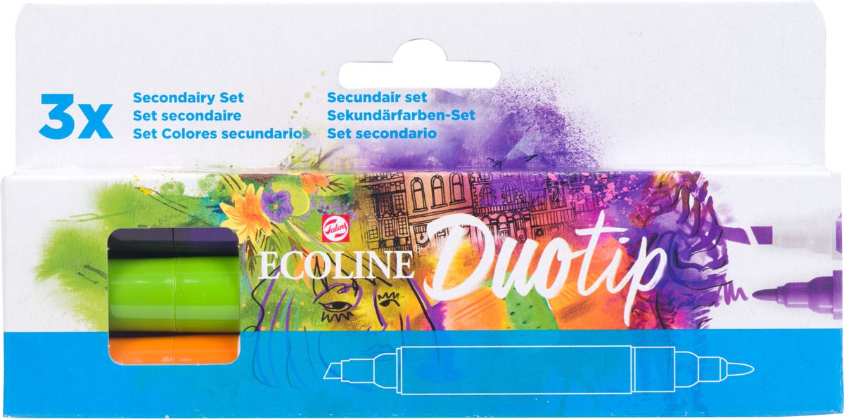 Talens Ecoline Duotip markers secundaire set | 3 kleuren